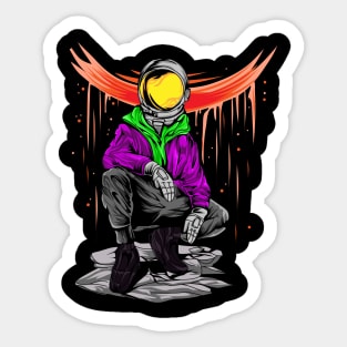 Astronaut Cool Sticker